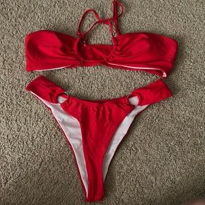 Large, high waist, bikini, red, shein, NEVER WORN